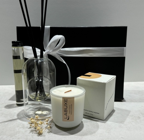 Zestaw średni nr 1: elagancki dyfuzor i świeca zapachowa