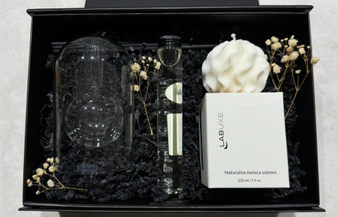 Zestaw średni nr 2: elegancki dyfuzor, świeca zapachowa i świeca dekoracyjna