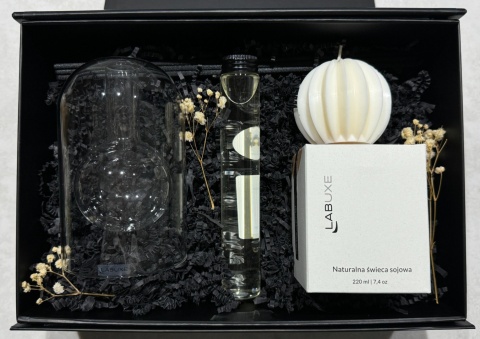 Zestaw średni nr 3: elegancki dyfuzor, świeca zapachowa i świeca dekoracyjna